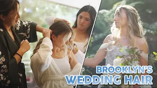 Brooklyn's Wedding Hair Tutorial | Half-Up Pancaked Double Twistbacks with Curls