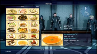 FINAL FANTASY XV All Recipes Unlocked