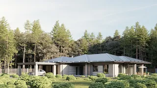 Проект современного коттеджа. S - 333м2. Animation cottage project. Арх. студия Belousov Architect.