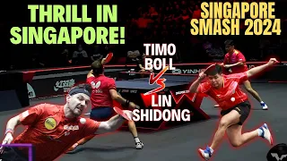 Thrilling Face-off!  TIMO BOLL vs LIN SHIDONG in Singapore Smash 2024