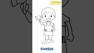 How to Draw A Cute Barber Easy Tutorial #shorts#howtodraw#barber#drawingtutorial