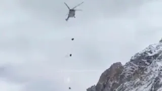 Siachen: Indian Air Force Mi-17V5 Helicopter Delivers Precise Supply Drop