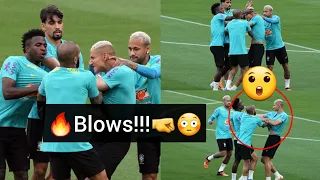 🔥Heated!😲Vinicius Jr and Richarlison Fight in Training🔥Neymar and Dani Alves jumped in!😲Brazil