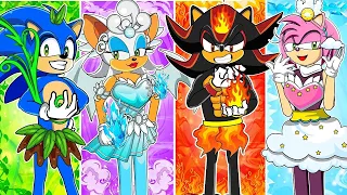 Four Elements Sonic - Fire, Water, Air and Earth | Sonic the Hedgehog 2 Animation