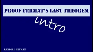 Intro proof Fermat's Last Theorem