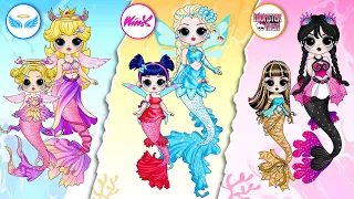 NEW FASHION for Mermaid Family: Peach, Elsa Princess & Wednesday | 30 DIY Arts & Paper Crafts