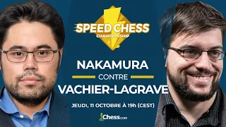 Maxime Vachier-Lagrave contre Hikaru Nakamura avec Laurent Fressinet aux commentaires