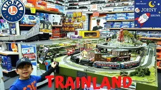 Johny Visits TrainLand Train Toy Store With Lionel MTA Long Island Railroad & Munipals Subway Trains