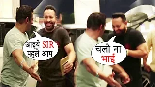 Salman Khan Makes Fun With His Bodyguard Shera Publicly At Mumbai Airport