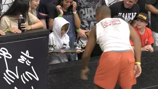 CORDANO BAILS INTO A KID DURING A TRICK THEN GIVES THE FAN HIS BOARD!! TAMPA AM 2022 FINALS