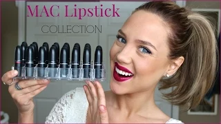 My MAC Lipstick Collection || TRY ON + Review