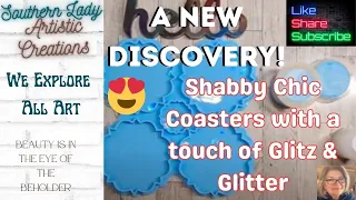 Epoxy Resin Pour Vintage Shabby Chic a touch of Glitz and Glitter Coasters 🎨Plus A New Discovery😍