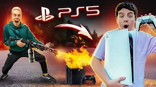 Destroying Kids PS4 & Surprising Him With NEW PS5 !