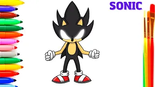 drawing for kids / How to Draw Dark Sonic  Art Tutorial