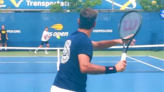 Roger Federer Training Court Level View | ATP Tennis Practice