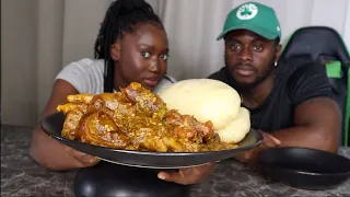 FUFU and OKRA Mukbang | FUFU Mukbang | ASMR (NO TALKING) |MaeNEddie