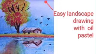 Easy landscape drawing with oil pastel #art #drawing #oilpastel #landscape @artography_piu