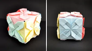 Colored PAPER GIFT BOX (CUBE) | Origami Tutorial DIY by ColorMania