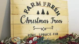 DIY Christmas Tree Wooden Sign | Rustic Christmas Decor