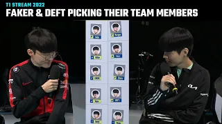 Faker & Deft picking their team members | T1 Stream Moments | T1 cute moments