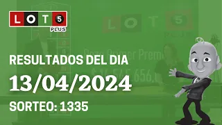 Resultados del sorteo Loto 5 plus del Sábado 13 de Abril del 2024