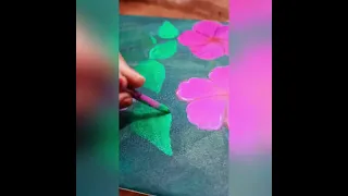 Hibiscus flower painting | Acrylic painting for Beginners🎨🎨