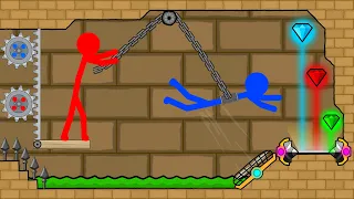 Watergirl and Fireboy Stickman animation ,Light Temple Diamond (Parkour 2).