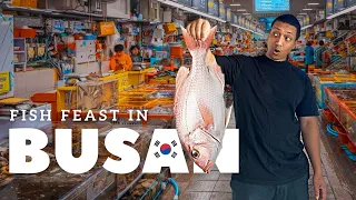 FISH FEAST at LARGEST fish market in South Korea - Jagalchi fish market in BUSAN