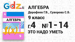 Глава 4 Это надо уметь № 1-14 - Алгебра 9 класс Дорофеев