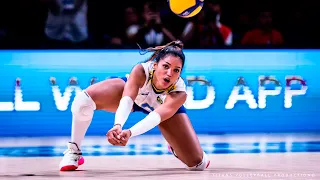 Amazing Volleyball Libero from Brazil - Beautiful Nyeme Costa at VNL 2022