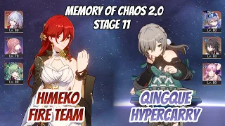 Himeko Fire Team & Qingque Hypercarry Memory of Chaos Stage 11 (3 Stars) | Honkai Star Rail