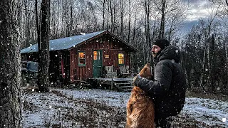 ESCAPING THE COLD IN A REMOTE CABIN with my Dog!