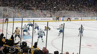 Boston Bruins vs Vancouver Canucks player intros at TD Garden from 11/13/22