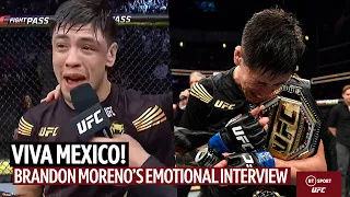 Viva Mexico! Brandon Moreno's emotional interview with Joe Rogan as Mexico's first UFC champion!