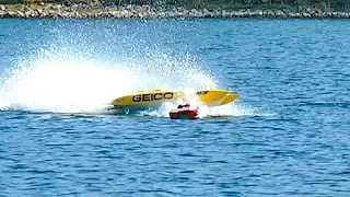 BRUTAL COLLISION RC POWERBOAT SPEEDBOAT CRASH AT 150 KMH (94 MPH) INCREDIBLE INCIDENT