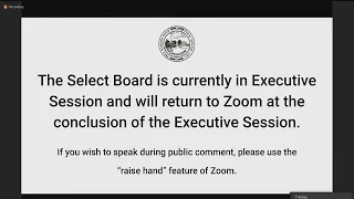 Select Board: September 13, 2022