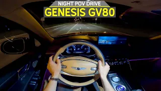 LED HEADLIGHTS TEST! - 2022 Genesis GV80 Prestige - POV Test Drive