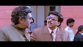 Dr.Vishnuvardhan Punching Dialogues to Vajramuni | Best Scenes of Karnataka Suputhra Kannada Movie