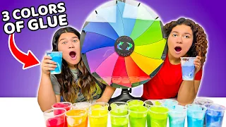3 COLORS OF GLUE SLIME CHALLENGE