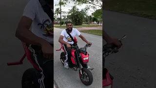 ATV rider first wheelie attempt on Honda Grom