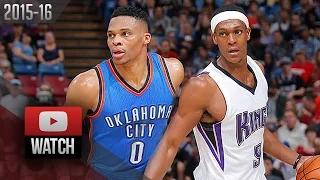 Russell Westbrook vs Rajon Rondo PG Duel Highlights (2016.02.29) Kings vs Thunder - TOO SICK!