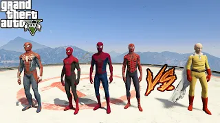 GTA 5 -Saitama (One Punch Man) vs Spider-man Team SUPERHERO BATTLE