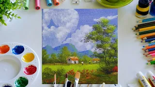 how to paint nature with acrylics for beginners  |step by step | how to paint beautiful nature  #38