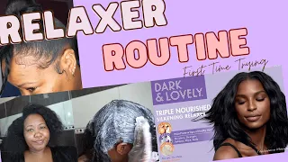 Trying the DARK AND LOVELY RELAXER for the FIRST Time | At Home Relaxer Routine