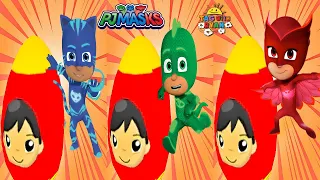 Tag with Ryan PJ Masks Catboy vs Owlette vs Gekko Mystery Surprise Eggs - All Characters Unlocked