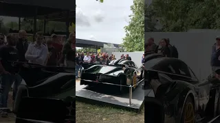 Revving Pagani huayra R sounds insane 🤩 #viral #trending #cars #pagani #goodwood #sounds #shorts