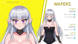 Live2D Model Showcase ||  Wafers - White hair elf waifu?!