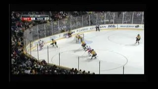 Double Tough - Pavel Datsyuk exchange hits with Shea Weber Dec 15 2011