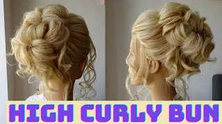 high curly bun hair tutorial