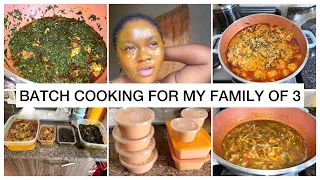 Batch Cooking for My Nigerian Family of 3 | Market vlog | Monthly cooking In a Nigerian Home